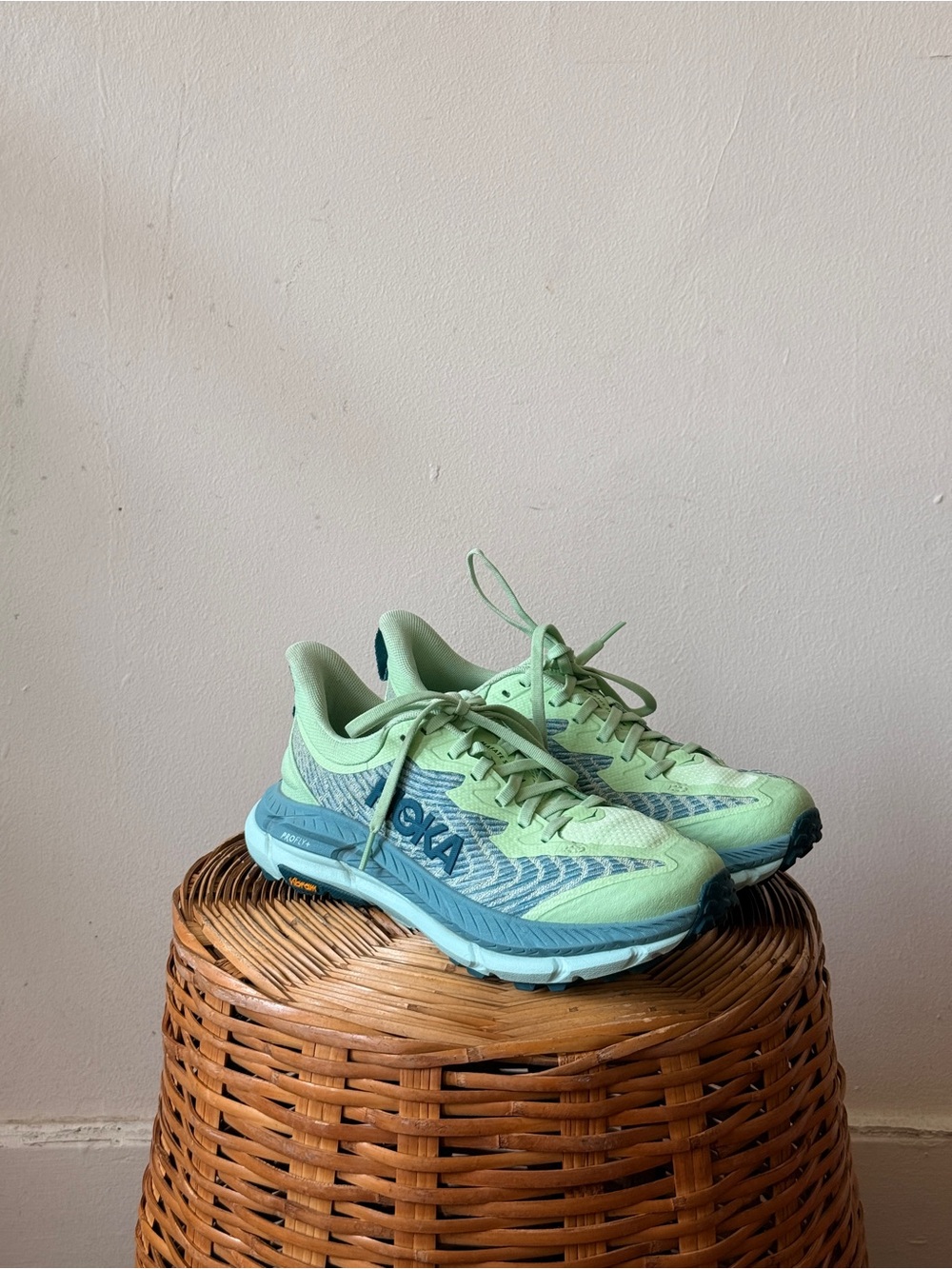 HOKA Mafate Speed 4 Women's Light Green and Teal Running Shoes